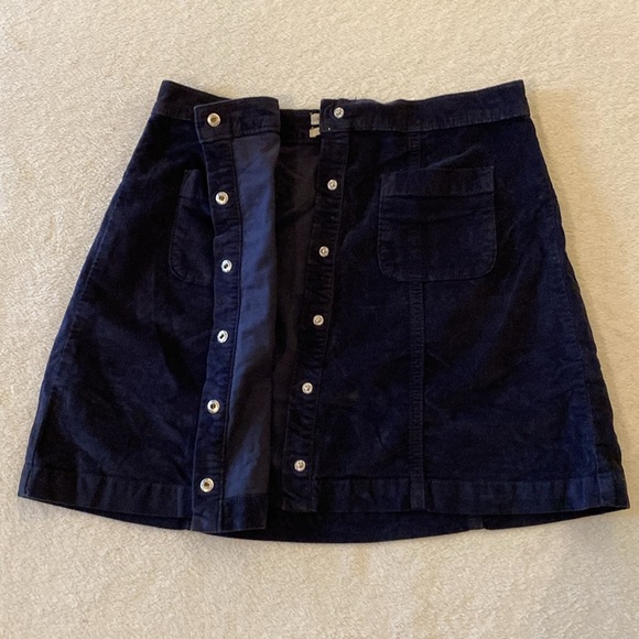 Urban Outfitters Mini Skirt Women’s Medium Navy Button Up Pockets Velour - Picture 12 of 13
